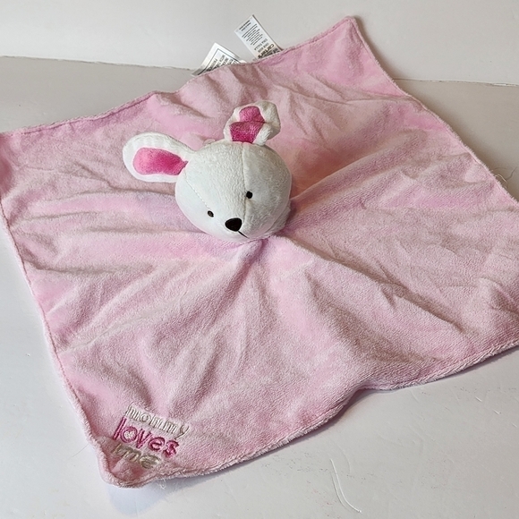 Child of Mine by Carter's pink bunny Lovey Rattle Mommy loves me - Picture 5 of 7